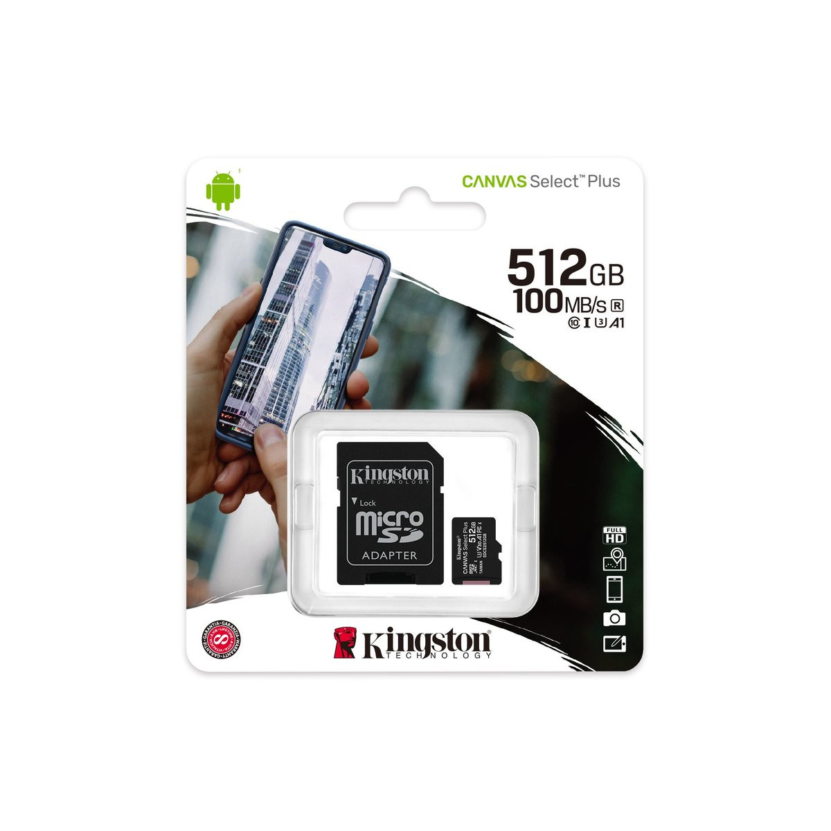 Карта пам'яті Kingston Canvas Select Plus 512Gb microSDXC (UHS-1) class 10 А1 (adapter SD) - 2
