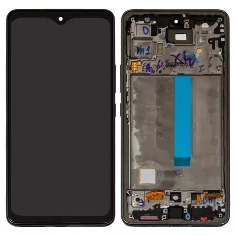 Дисплейний модуль для Samsung A536 Galaxy A53 5G, з рамкою, High Copy, Small OLED, Black - 1
