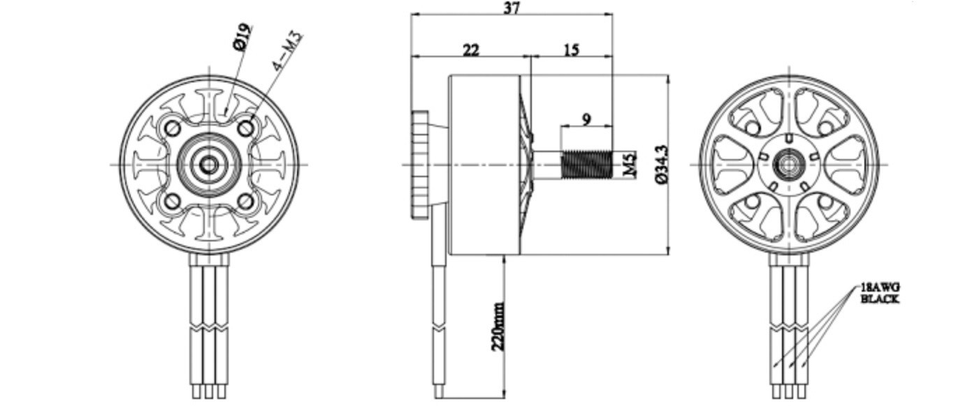 Електродвигун Arthur Flash Hobby M2807, 1300KV, Mars Series - 6