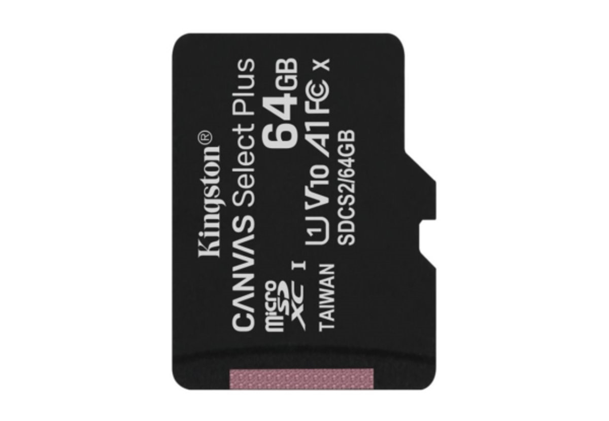 Карта пам'яті Kingston Canvas Select Plus 64Gb microSDXC (UHS-1) class 10 А1 (R-100MB/s) adapter SD - 2