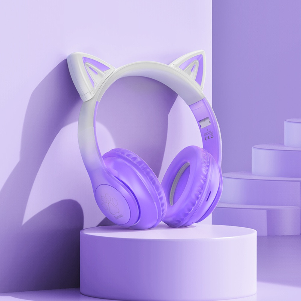 Безпровідна гарнітура Hoco W42 Cat Ear Violet - 2