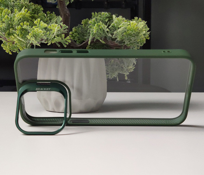 Чохол Defense Case Camera Stand with Camera Glass iPhone 15 Pro Max Dark Green - 2