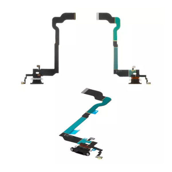 Шлейф для iPhone X, із роз'ємом зарядки та мікрофоном, High Copy, Black - 1