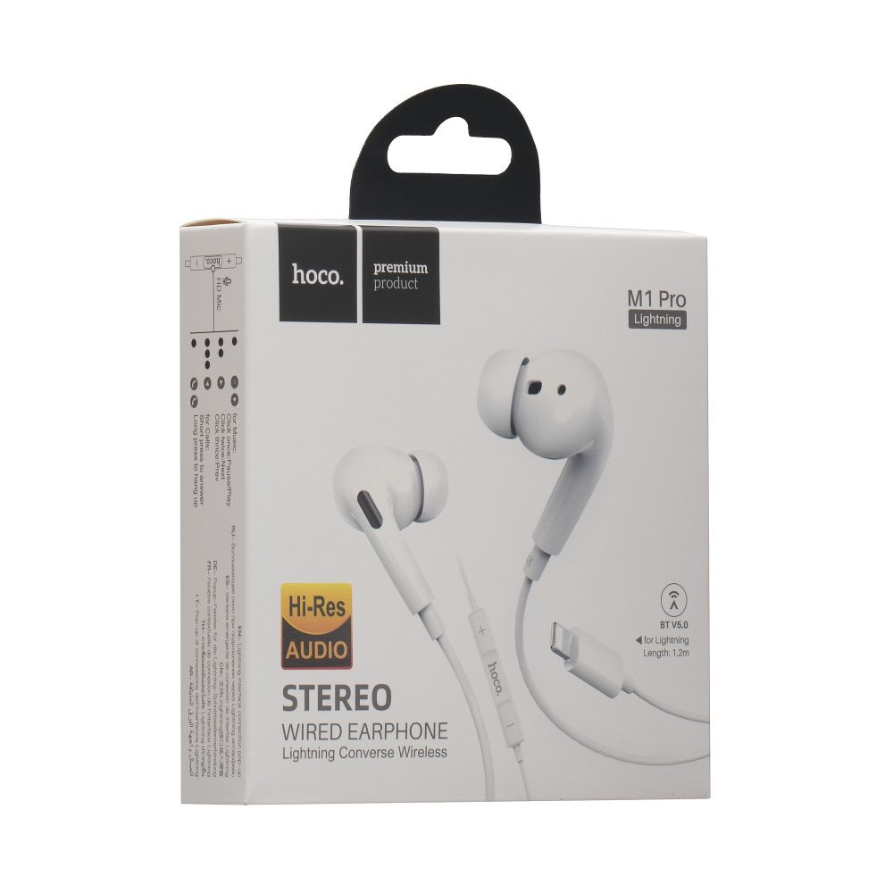Гарнітура Hoco M1 Pro Lightning White - 3