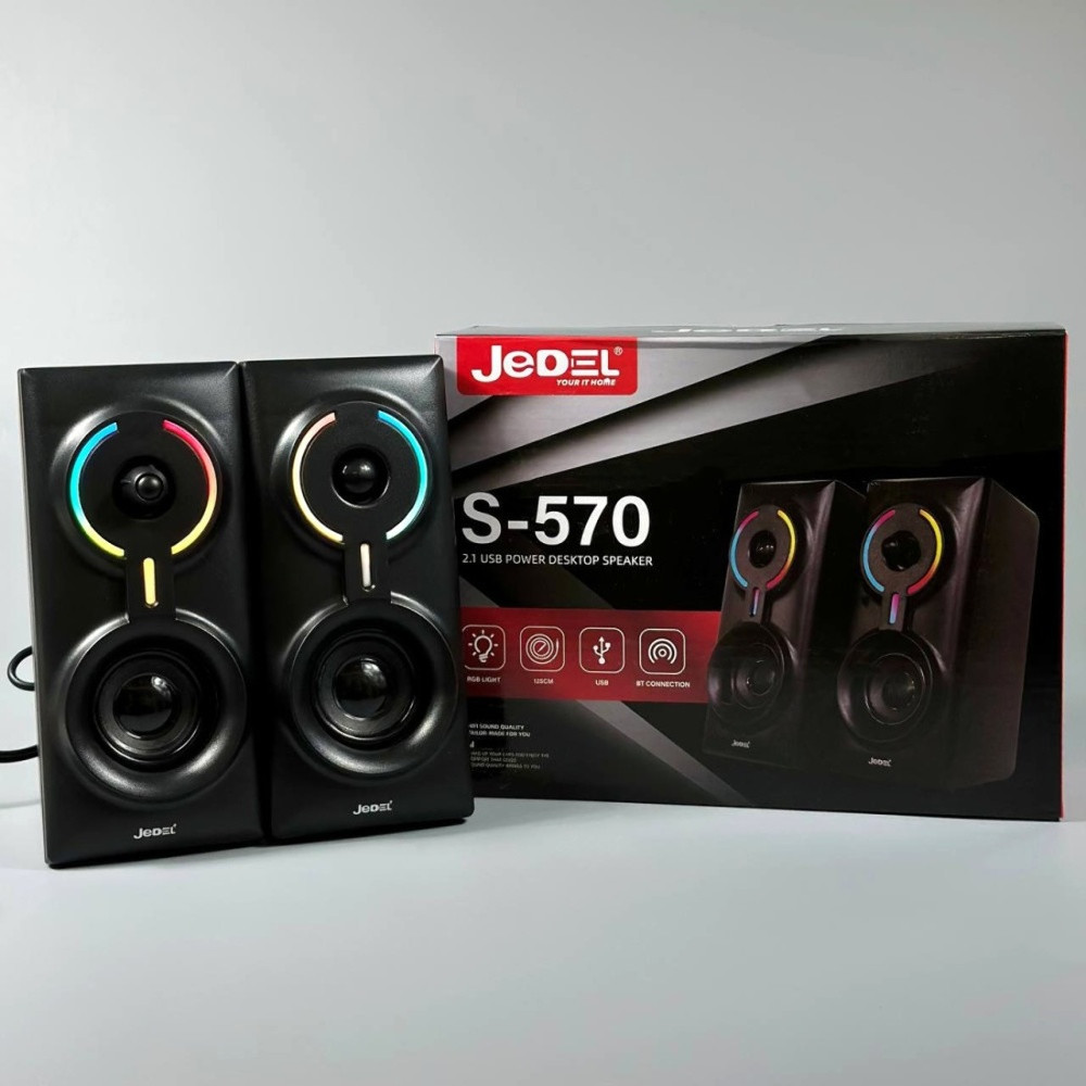 Провідні колонки Jedel S-570, Bluetooth Adapter, 2x3W, Black - 6