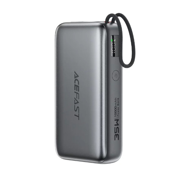 Універсальна мобільна батарея Acefast M32, 35W, Cable Type-C, 10000mAh, Metal Gray - 1