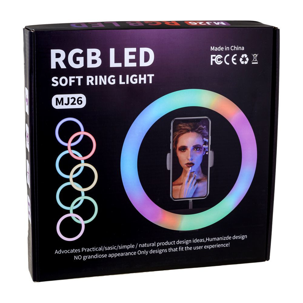 Кільцева лампа RGB MJ26 26cm Black - 8
