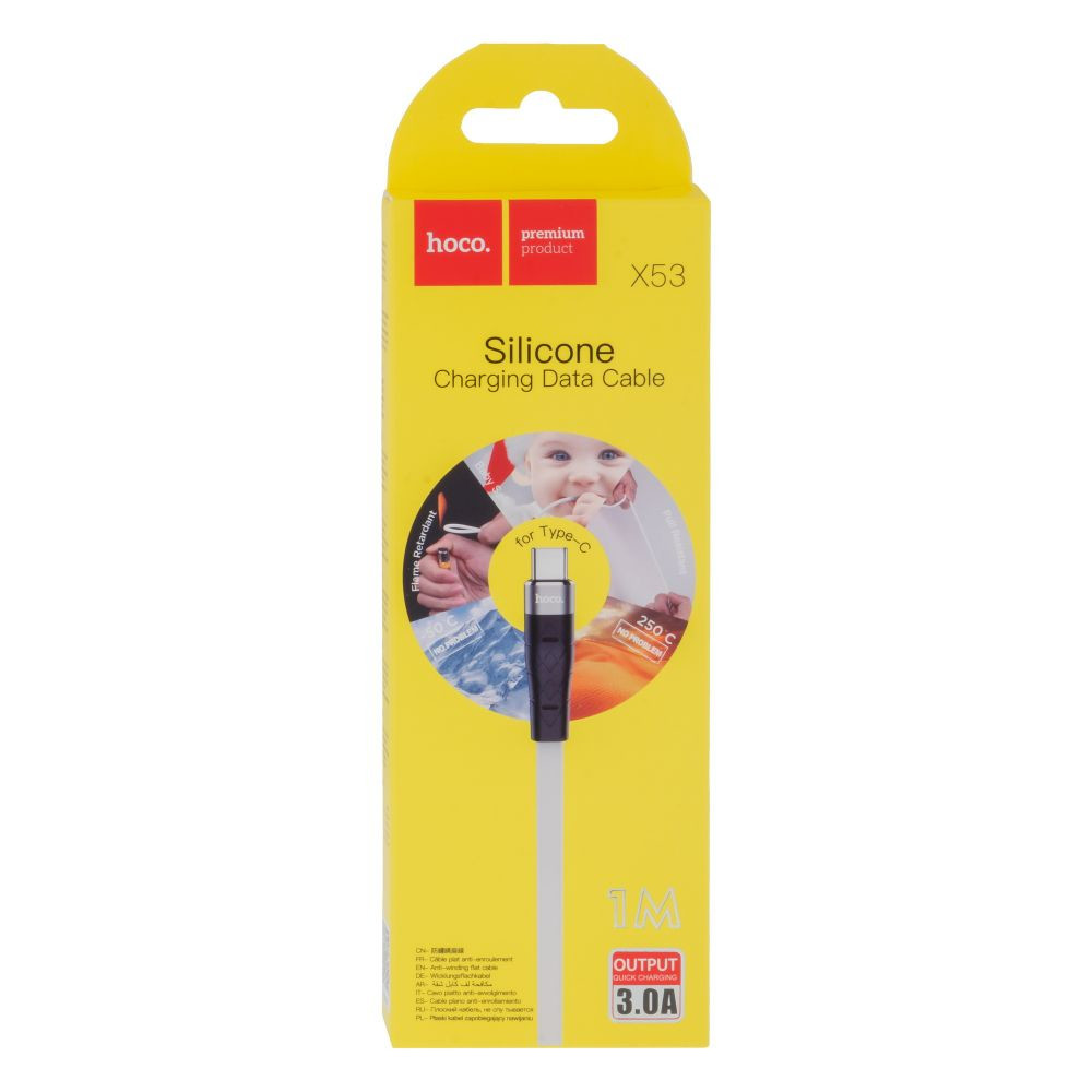 Кабель Hoco X53 Angel Silicone Type-C 3A White - 1
