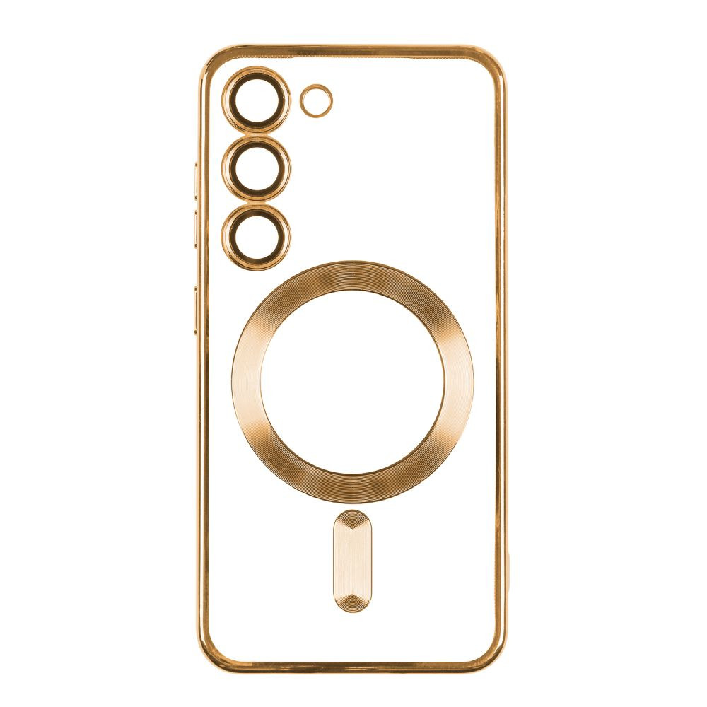 Чохол TPU Metallic Full Camera with Magsafe для Samsung S916 Galaxy S23 Plus, Gold - 1