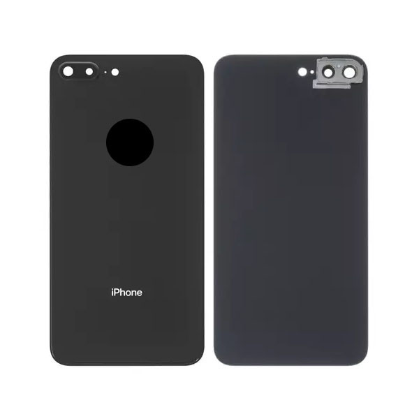 Задня кришка для iPhone 8 Plus, зі склом камери, Small Hole, Black - 1