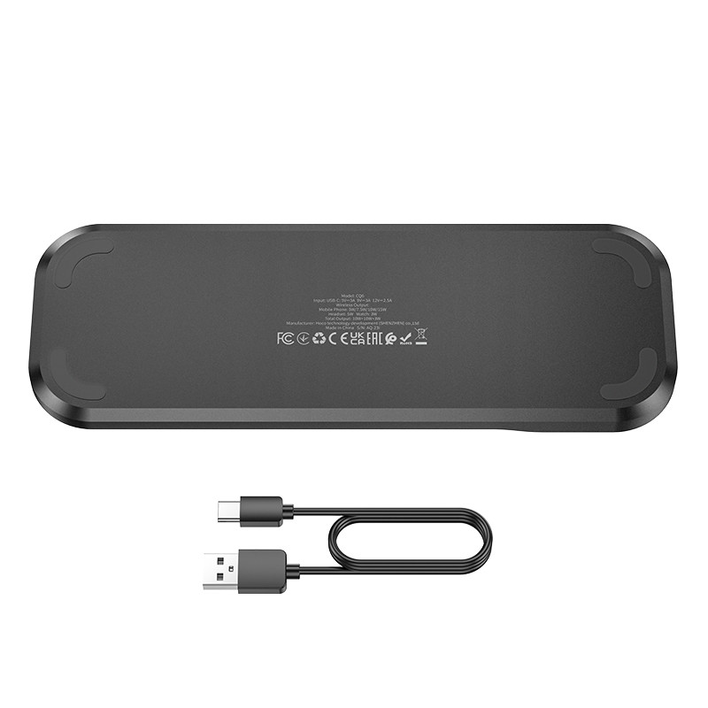 Безпровідний зарядний пристрій Hoco CQ6, 3 in 1, 23W, Black - 9