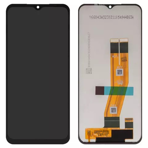 Дисплейний модуль для Samsung A145 Galaxy A14, High Copy, з жовтим шлейфом, Black - 1