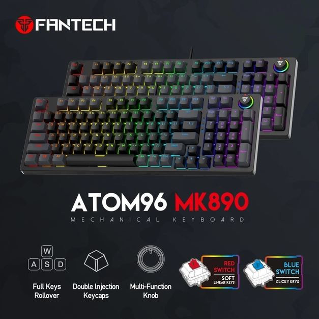Клавіатура Fantech ATOM96 MK890 Red Switch Gray/Black - 5
