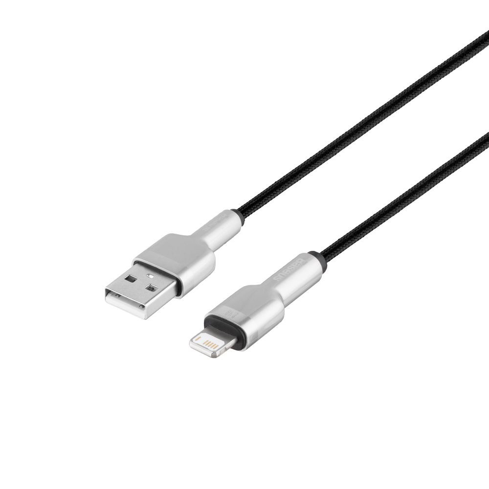Кабель Baseus Cafule Metal Data Cable, Lightning, 2.4A, 1m, Black - 1
