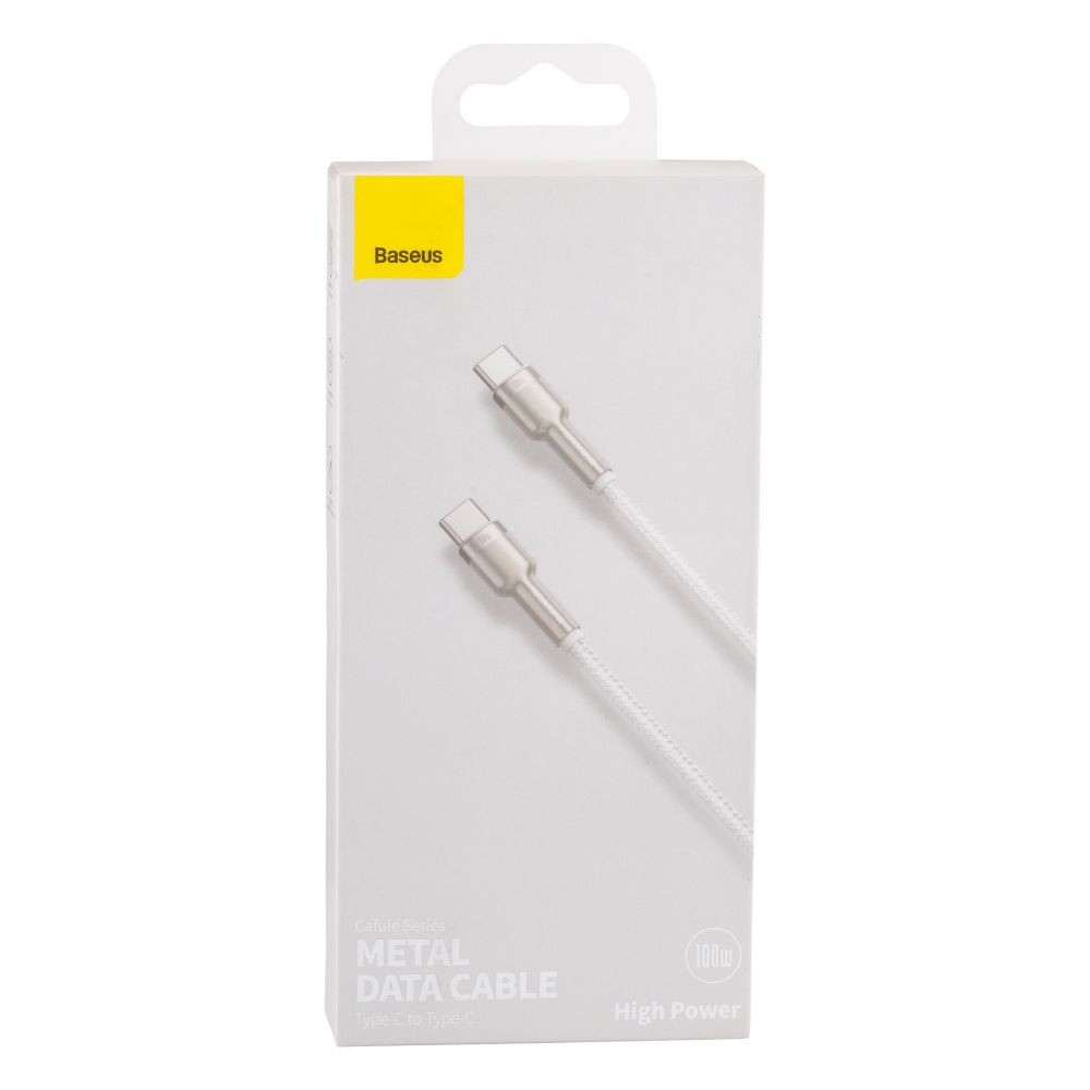 Кабель Baseus Cafule Metal Data Cable, Type-C to Type-C, 100W, 1m, Black - 6