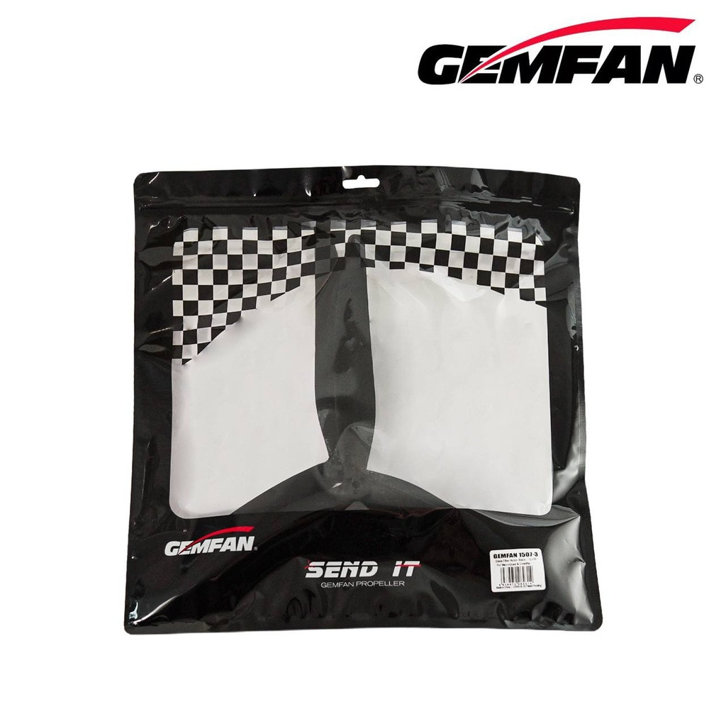 Пропелери Gemfan 1507, 3 лопаті, скловолокно, набір CW - 1 шт, CCW - 1 шт, для дронів 15" - 10