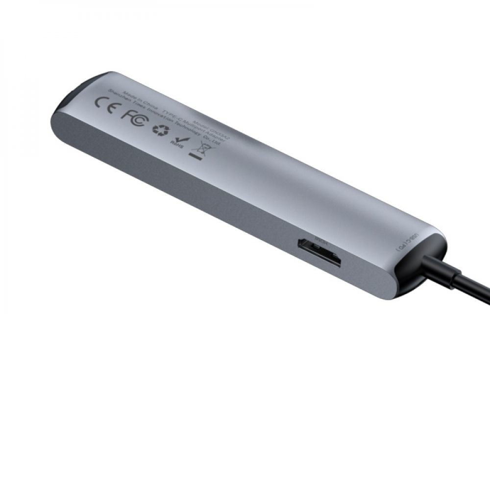 USB-хаб Baseus Type-C to PD of 3xUSB-A 3.0/HDMI 4K/LAN Gray - 4