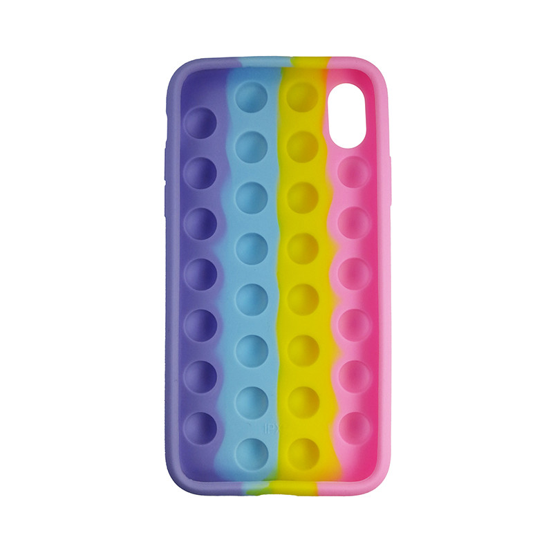 Чохол Pop it Silicon case iPhone X/XS Pink+Yellow+Blue - 2