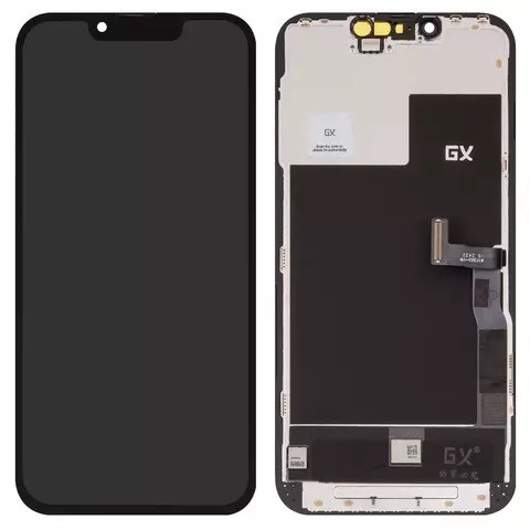 Дисплейний модуль для iPhone 13 Pro, High Copy, без мікросхеми, OLED, GX OEM Hard, type 2, Black - 1