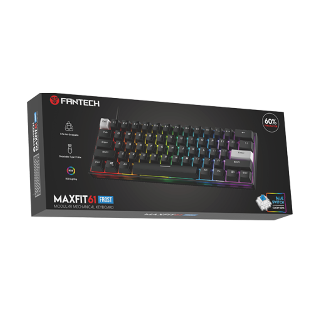 Клавіатура Fantech MAXFIT 61 MK857 FROST Blue Switch Black - 6