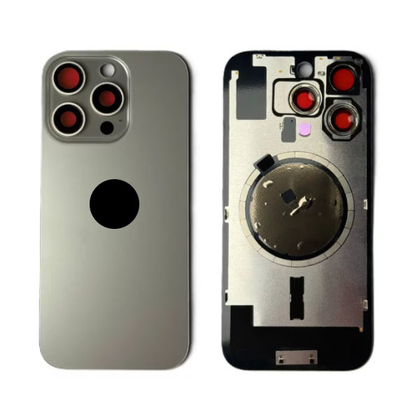 Задня кришка для iPhone 16 Pro Max, зі склом камери, Original PRC, Natural Titanium - 1