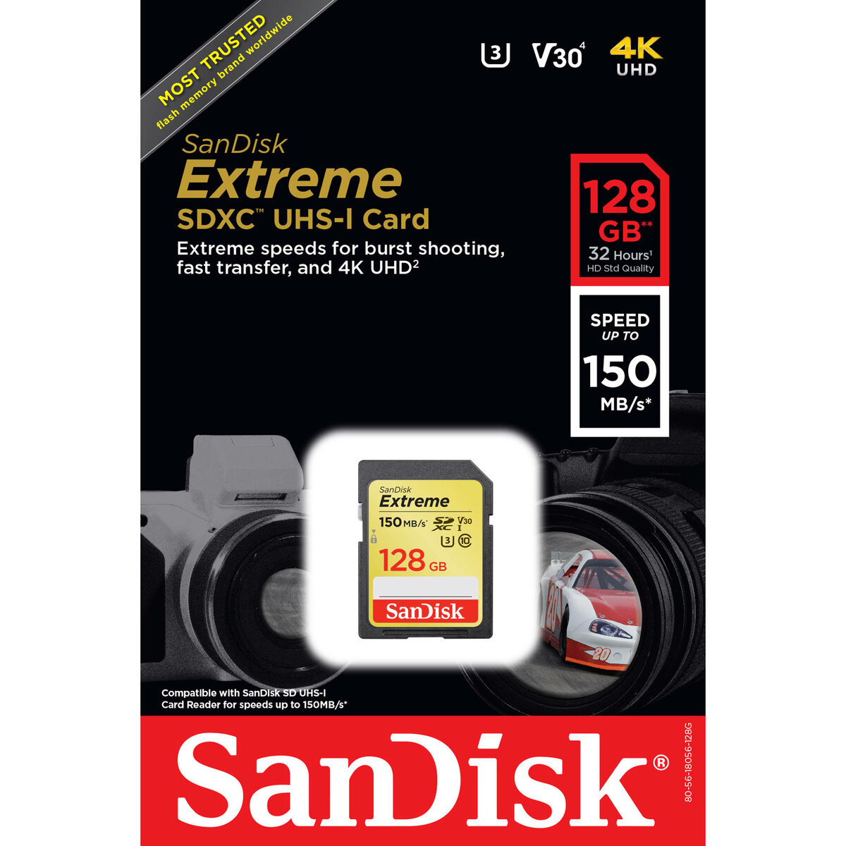 SDXC (UHS-1 U3) SanDisk Extreme 128Gb class 10 V30 (150Mb/s) - 2