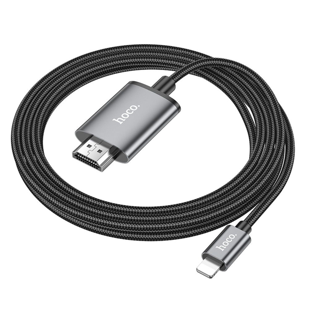 Кабель Hoco UA27, Lightning to HDMI, 1m, Gray - 11
