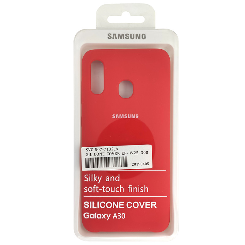 Чохол Silicone Case for Samsung A30 Red (14) - 4