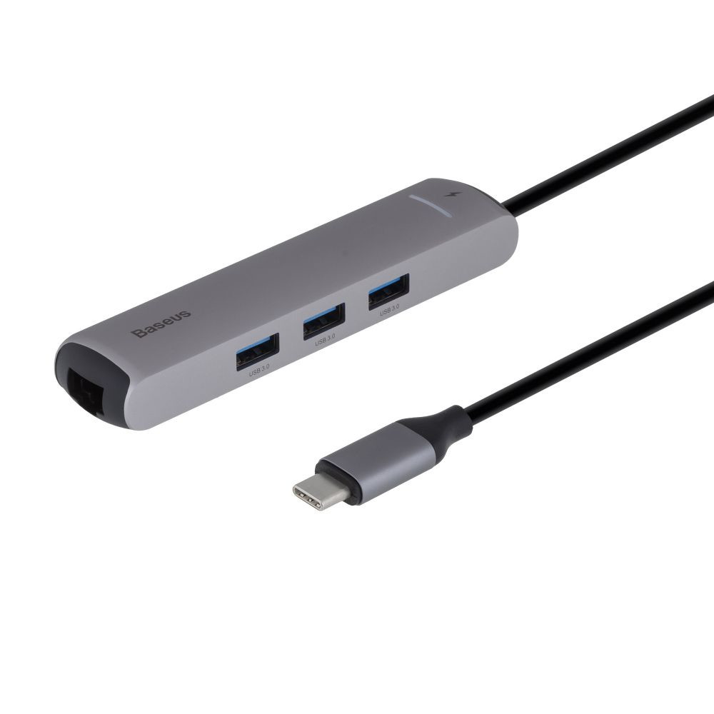 USB-хаб Baseus Type-C to PD of 3xUSB-A 3.0/HDMI 4K/LAN Gray - 1