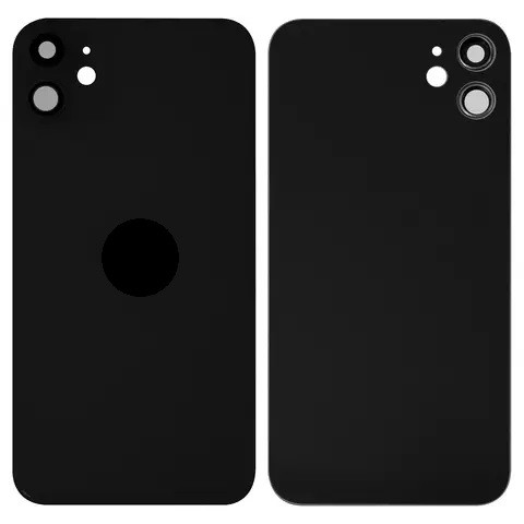 Задня кришка для iPhone 11, зі склом камери, Small Hole, Black - 1