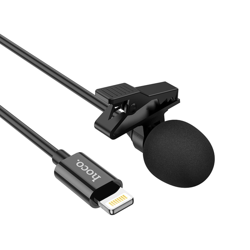 Мікрофон петличний провідний Hoco L14, Lightning, Black - 9