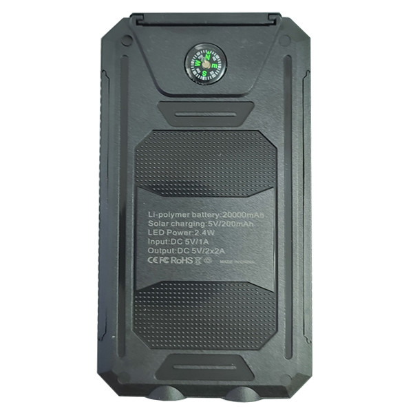 Power Bank Logilink LCC543477, Solar Charge, 2,4A, 20000 mAh Black - 2