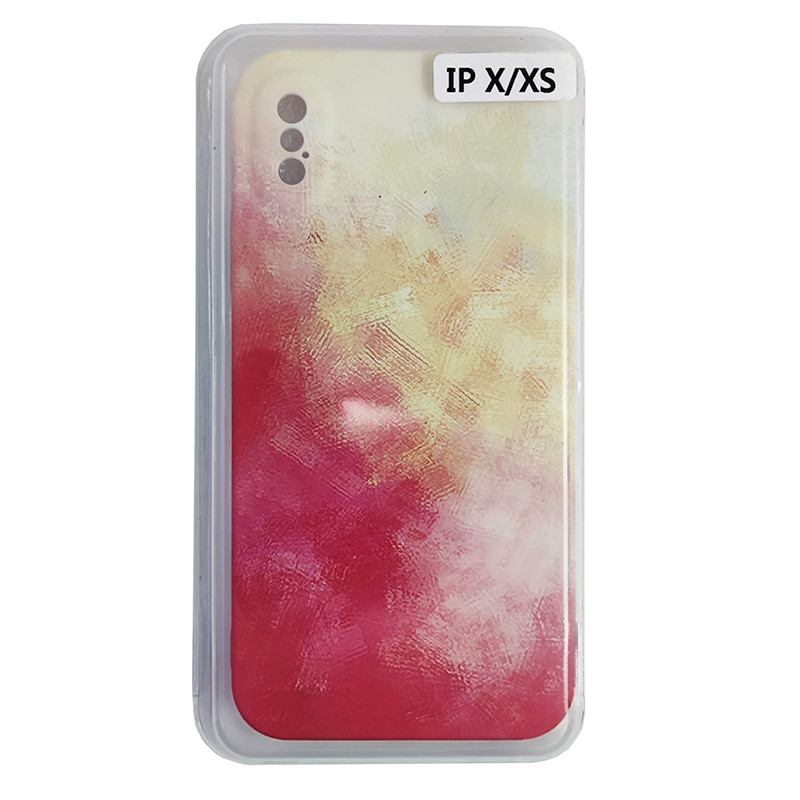 Чохол Silicone Water Print iPhone X/XS Mix Color Yellow - 1