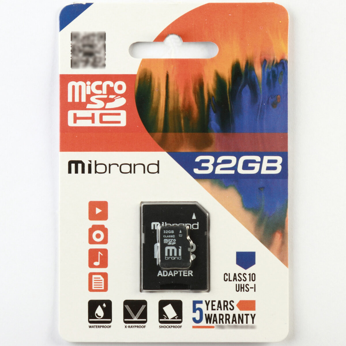 Карта пам'яті Mibrand 32Gb microSDHC (UHS-1) class 10 (adapter SD) - 1