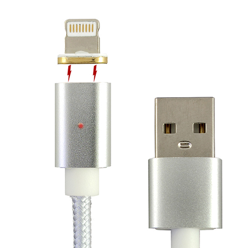 Кабель Magnetic Cable Lightning 1m, 2.4A, Silver - 1