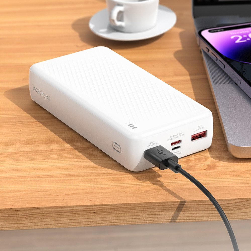 Універсальна мобільна батарея Borofone BJ56A, 22.5W, PD20W, 20000mAh,White  - 6