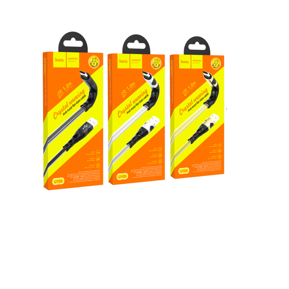 Кабель Hoco U105, Type-C, 1.2m, 3A, Black - 12
