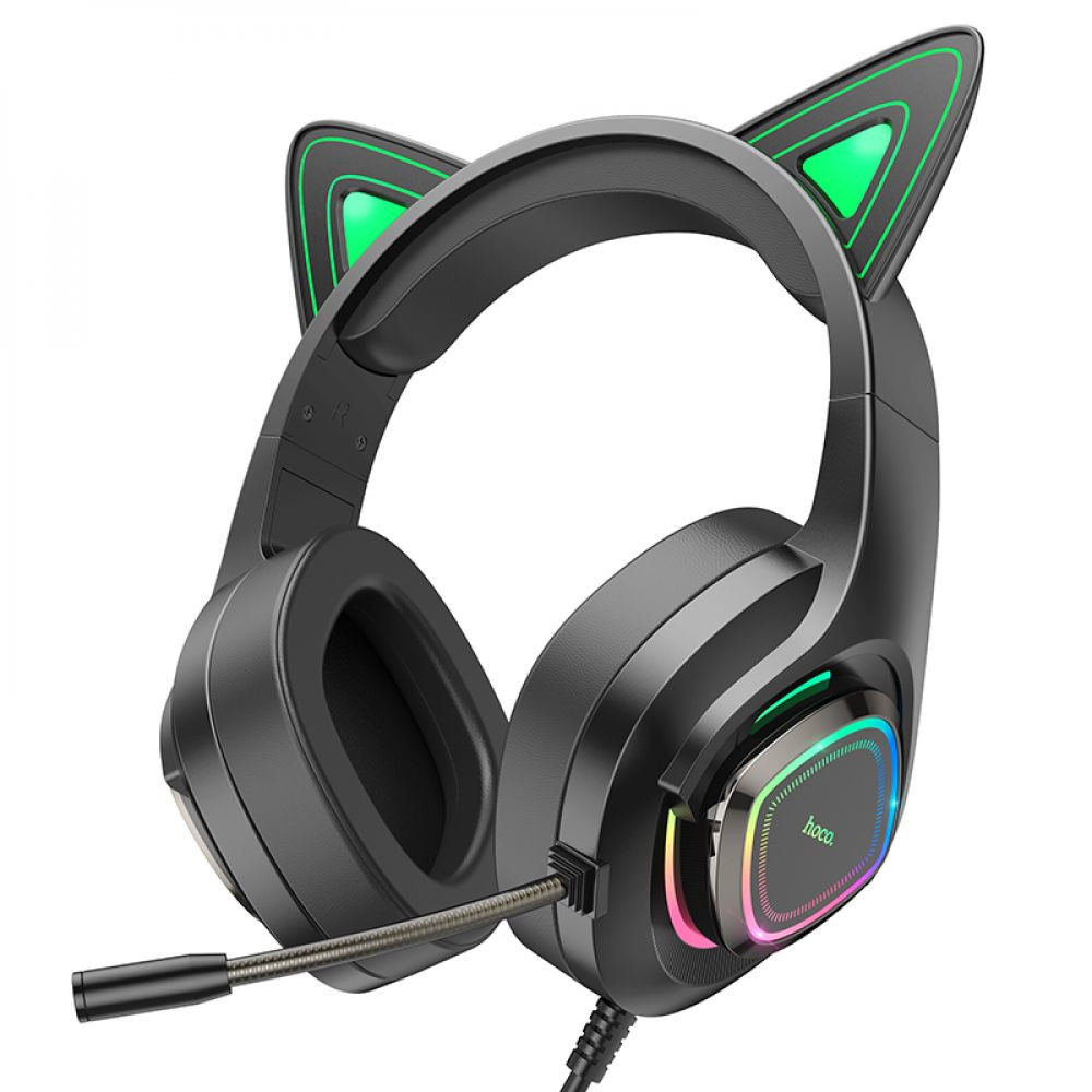 Гарнітура Hoco W107 Cute Cat Ear Green - 1
