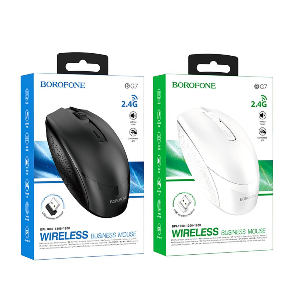 Безпровідна миша Borofone BG7, White - 8