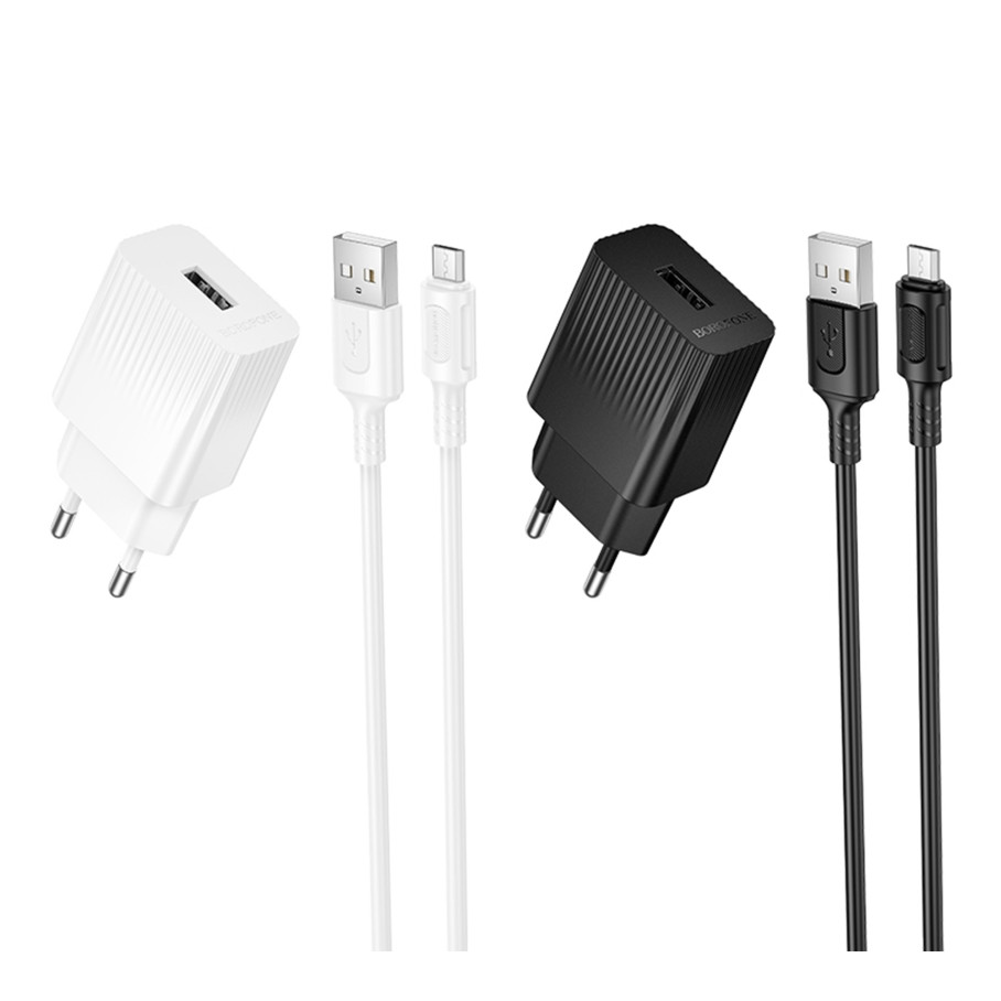 Мережевий зарядний пристрій Borofone BAS71A, Cable Micro, 10.5W, White - 2