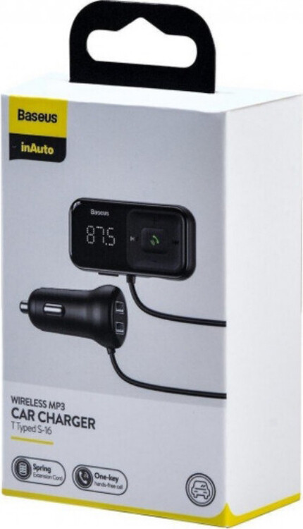 FM-модулятор Baseus T Shaped S-16 wireless MP3 car charger  Black - 8