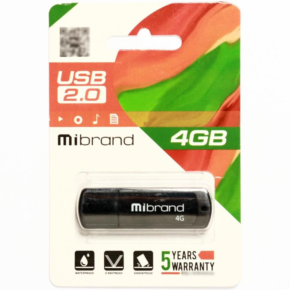 Флешка Mibrand USB 2.0 Grizzly 4Gb Black - 2