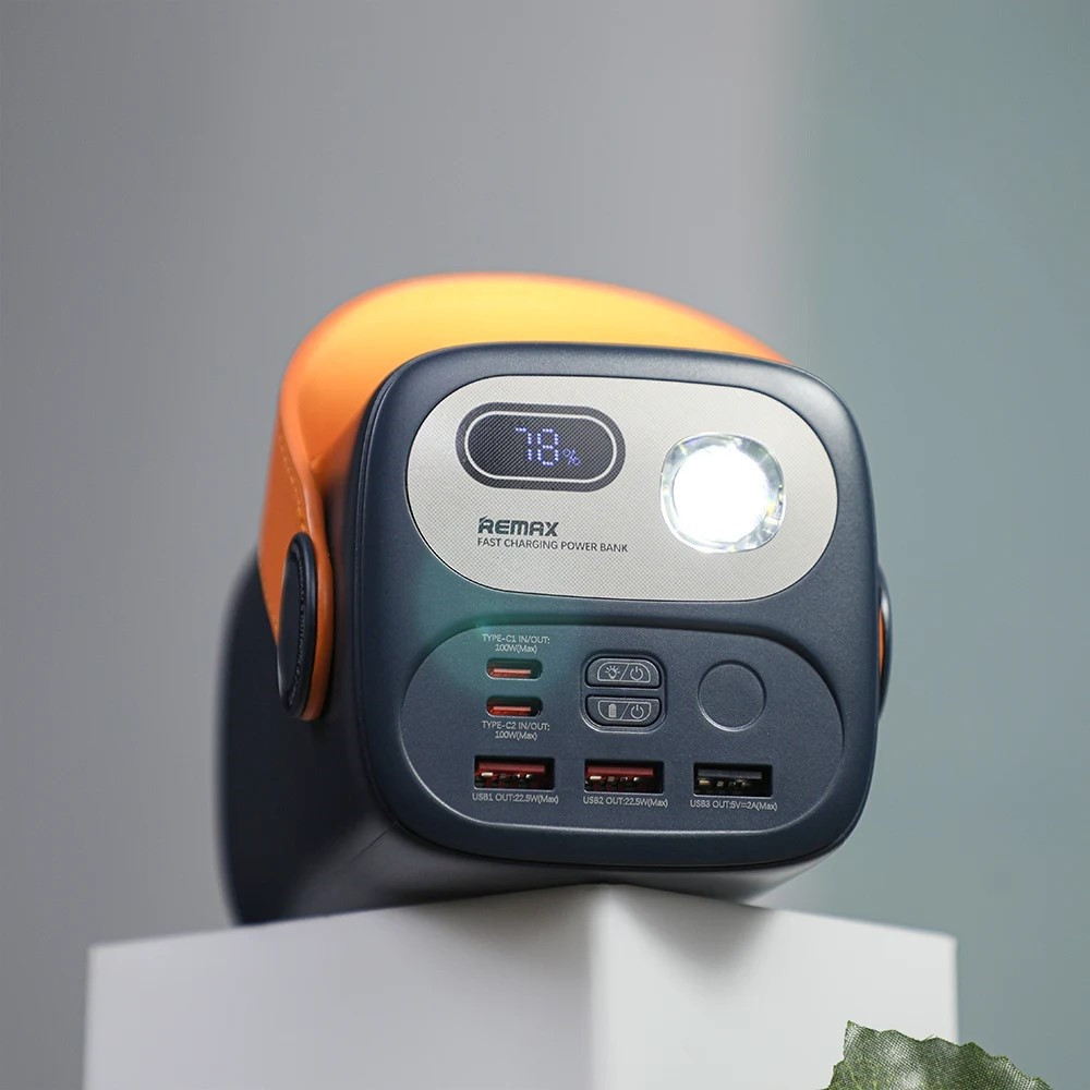 Універсальна мобільна батарея Remax RPP-100, 60000 mAh, 100W, 22.5W PD, QC 3.0, Blue - 9