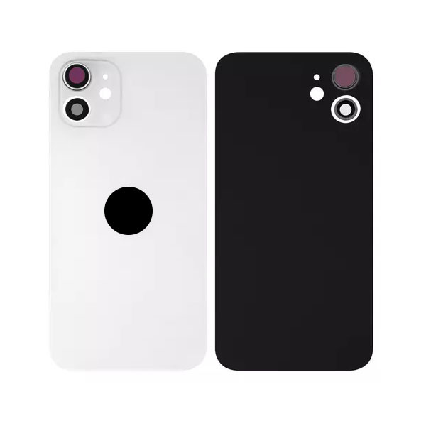 Задня кришка для iPhone 12, зі склом камери, Small Hole, White - 1