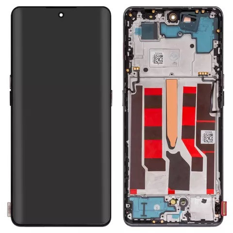 Дисплейний модуль для Oppo Reno8 T 5G, з рамкою, High Copy, OLED, Black - 1