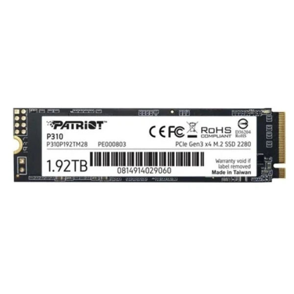 SSD-накопичувач Patriot P310, 1.92 TB, 2280 PCIe 3.0x4 NVMe - 1