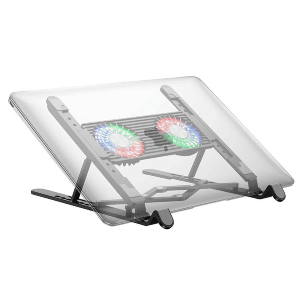 Підставка для ноутбука Hoco DH17 з вентиляторами і LED підсвіткою, Black - 2
