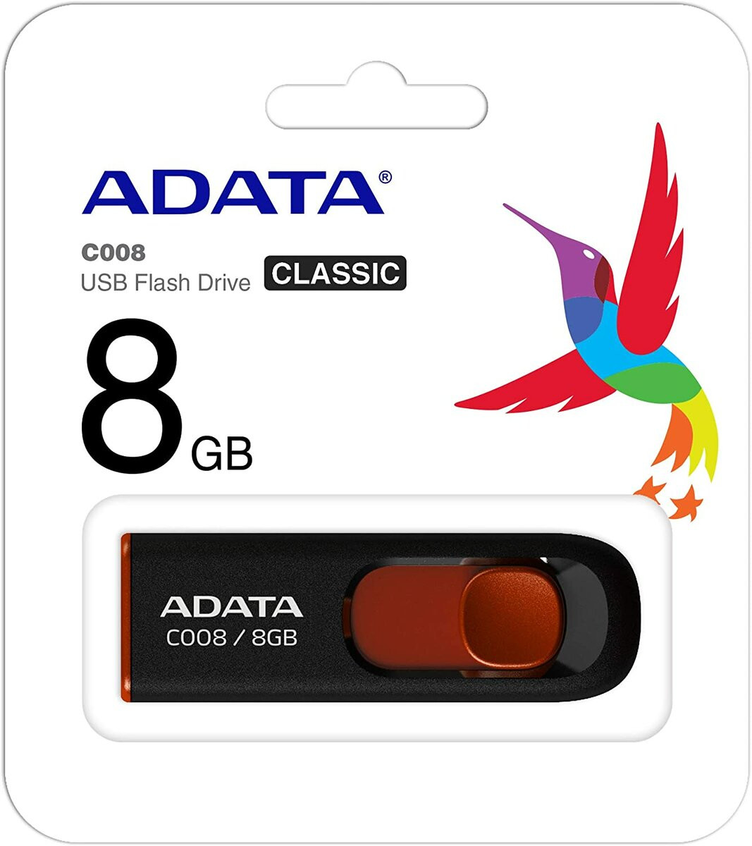 Flash A-DATA USB 2.0 C008 8Gb Black/Red - 2