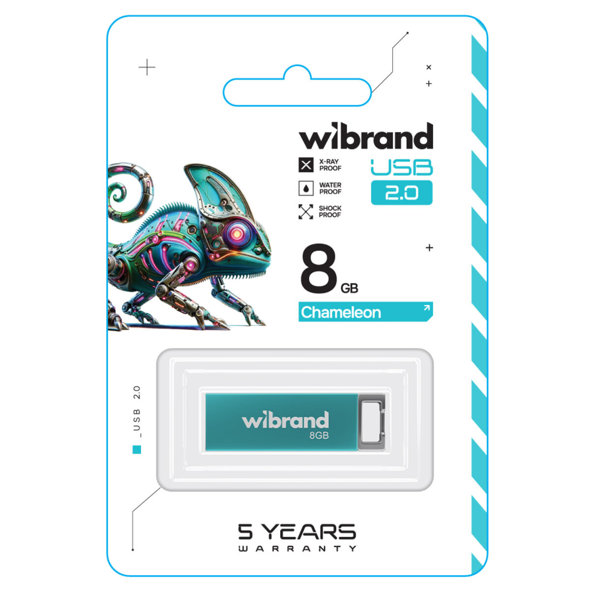 Флешка Wibrand USB 2.0 Chameleon 8Gb Light blue - 2