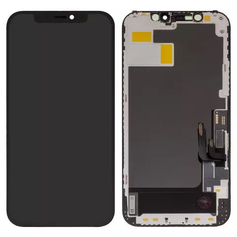 Дисплейний модуль для iPhone 12, iPhone 12 Pro, High Copy, без мікросхеми, OLED, GK OEM hard, Black - 1